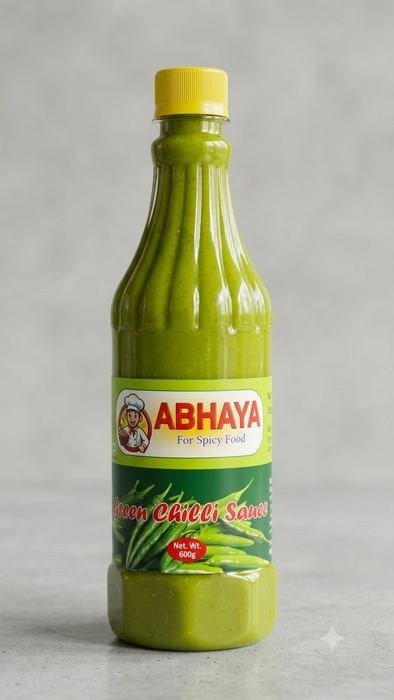 Abhaya Sauces Green Chilli Sauce 600 g, front