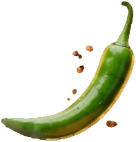 Green chilli tossed above the kadai