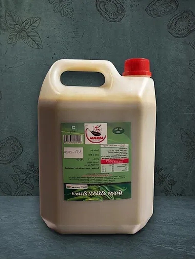 Saucepan Sauces Green Chilli Sauce 5 kg, reverse view
